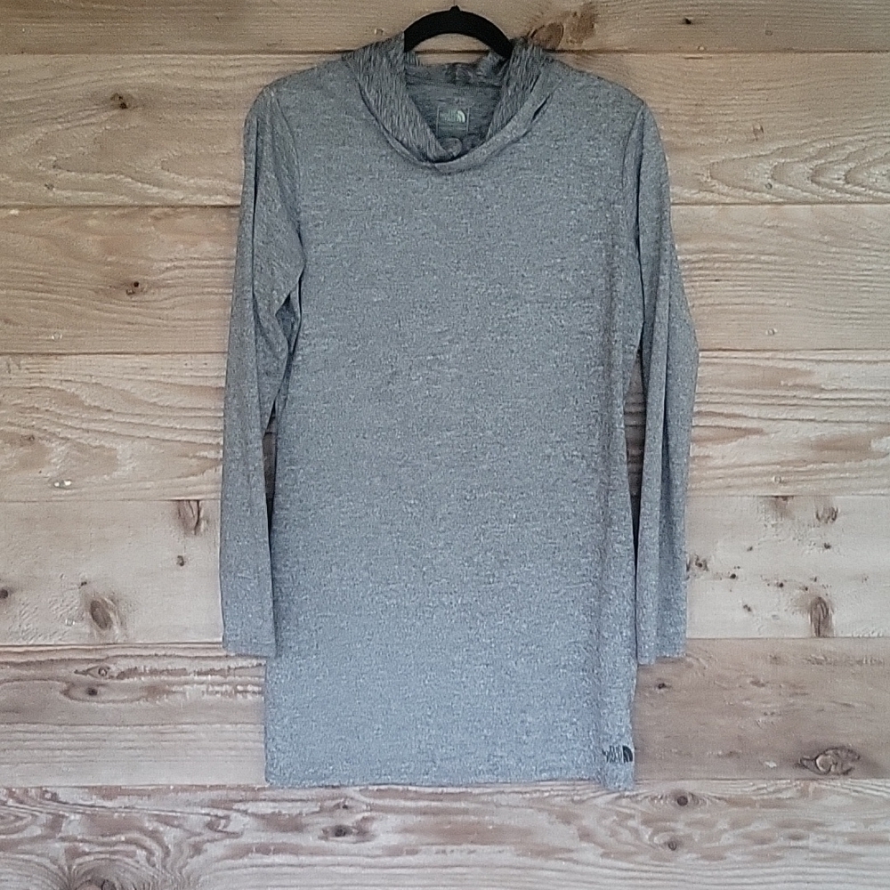The North Face Gray Long Sleeve Hooded Tunic Top Size Medium